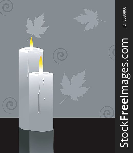 Illustration of two candles lighted