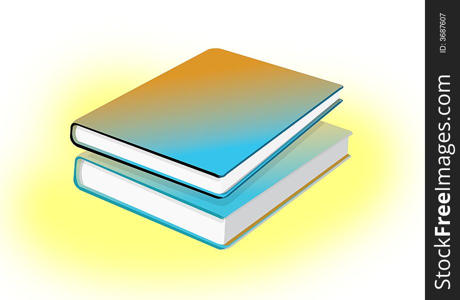 Isolated books stack on blured background