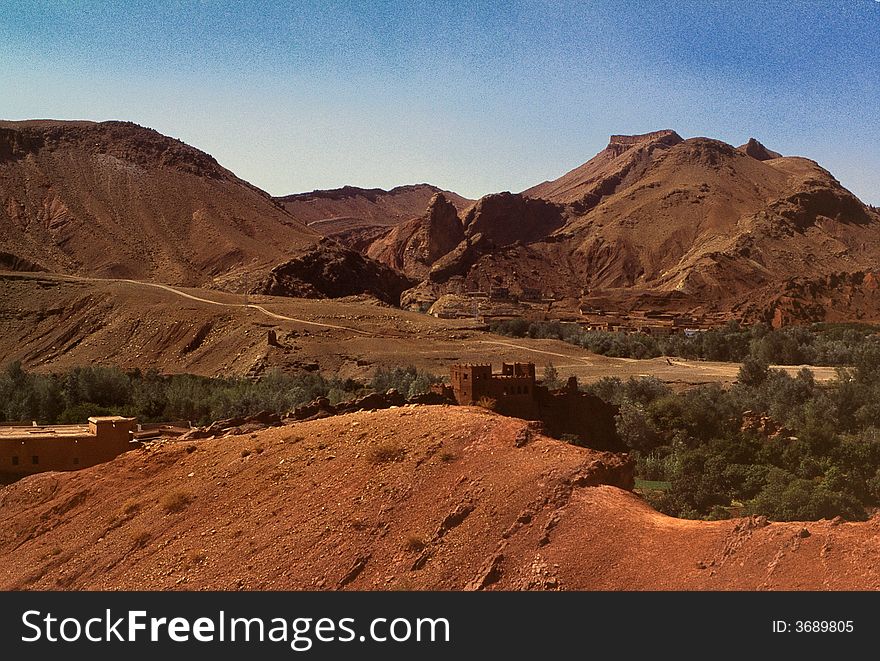 Landscape mountainous and desert in morocco. Landscape mountainous and desert in morocco