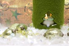 Festive New-year Candle Royalty Free Stock Image Festive New-year Candle Royalty Free Stock Image