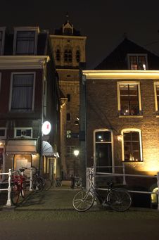 Delft City Centre By Night Stock Image