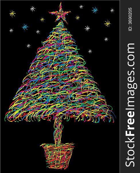 Illustration of a vector christmas tree background