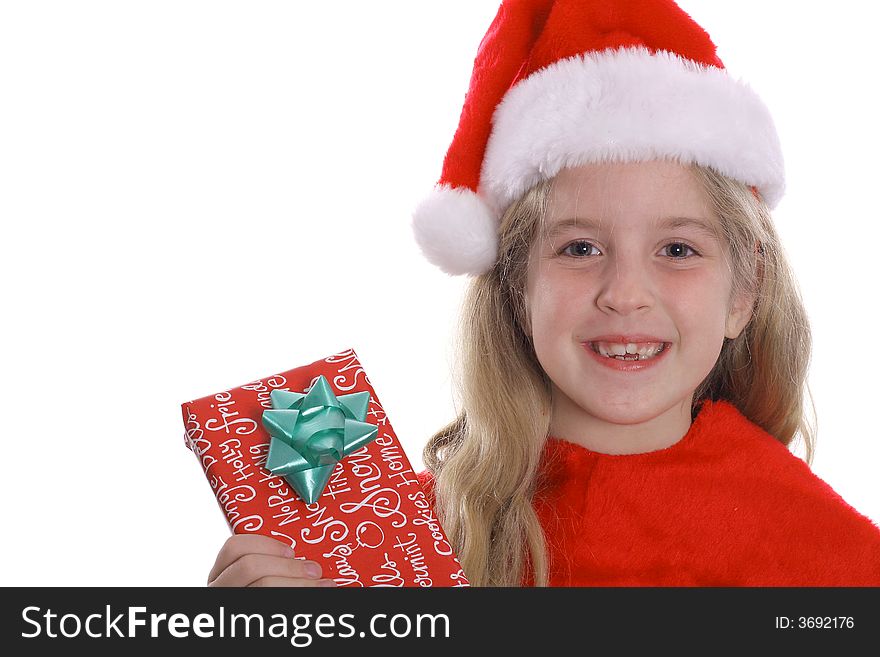 Photo of a Happy child with Christmas present