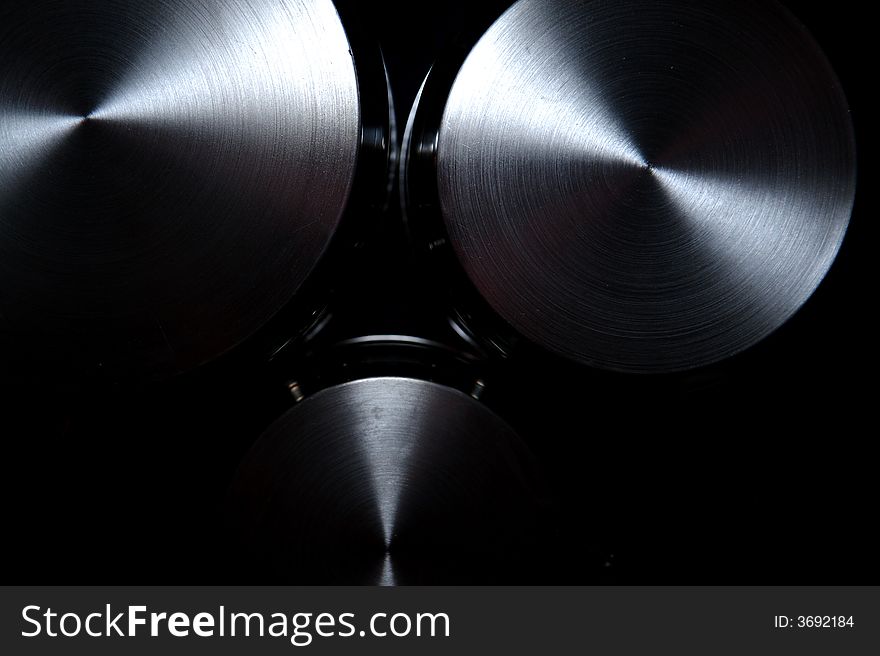 White and Black saucepans isolated