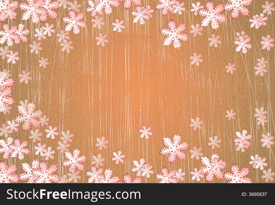 Winter snowflake background and frame