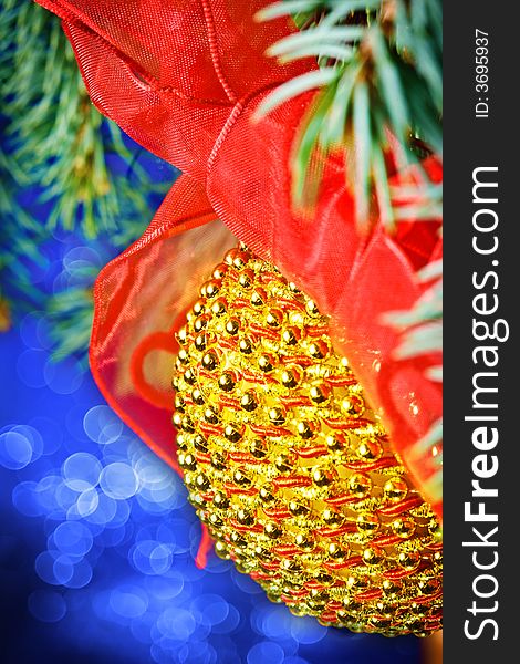 Close up view of the color christmas decoration
