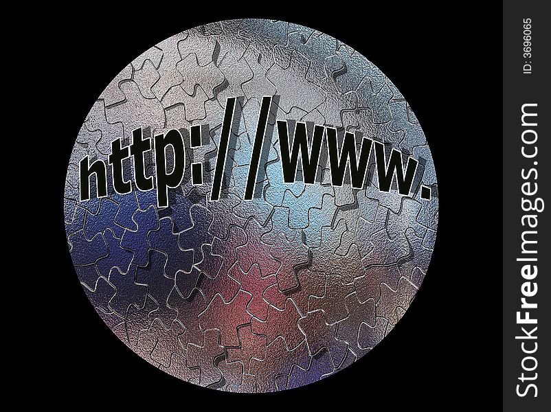 Image of a globeas a jigsaw puzzle with a start of an internet address this also has a clipping path of the globe with text. Image of a globeas a jigsaw puzzle with a start of an internet address this also has a clipping path of the globe with text