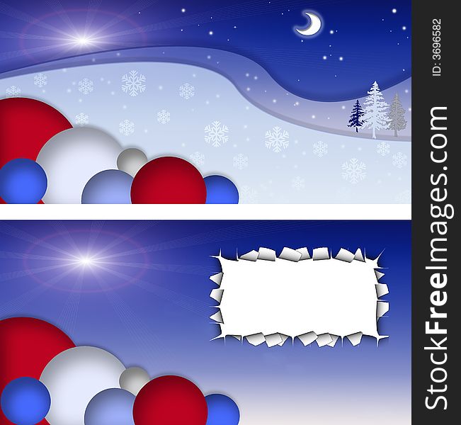 Background for christmas congratulations.Fur-tree toys.