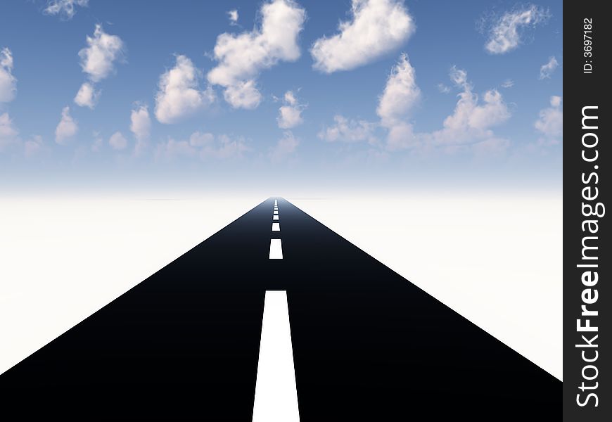 A image of a road or highway against a daytime sky. A image of a road or highway against a daytime sky.