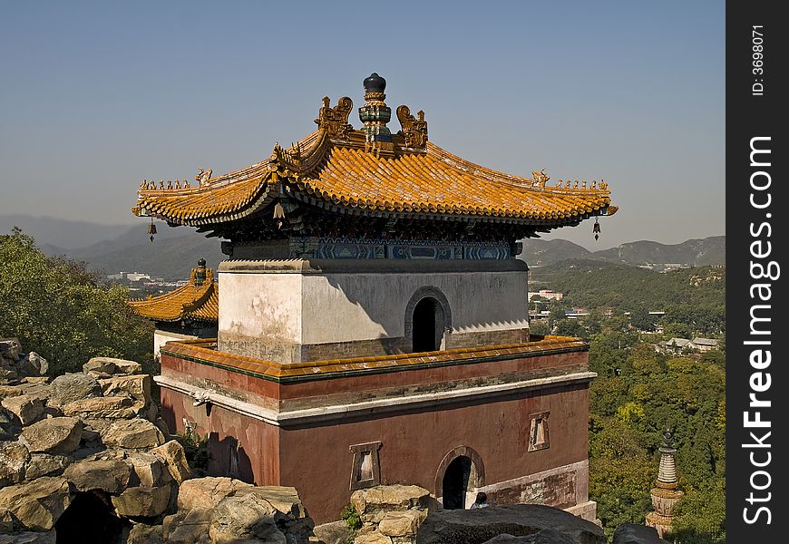 Chinese temple at the summer palace in beijing, china