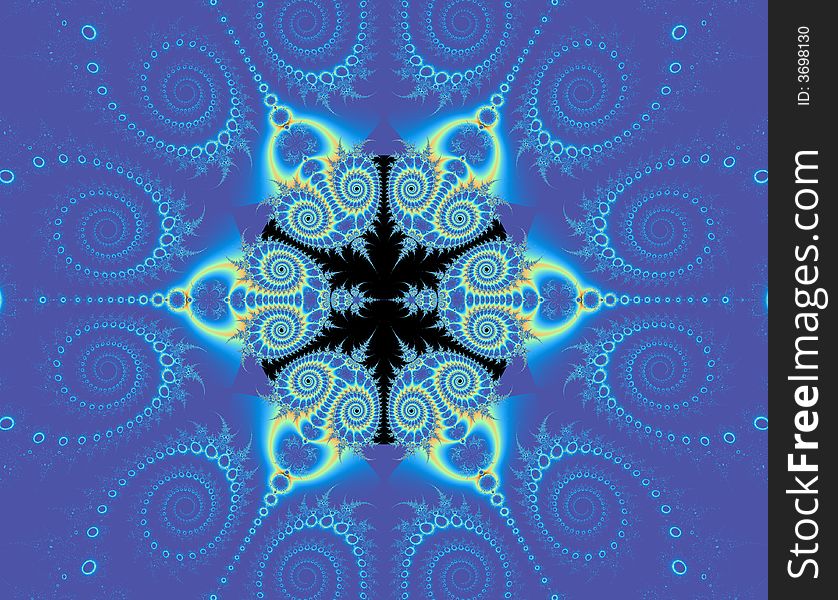 A fractal generated blue background. A fractal generated blue background