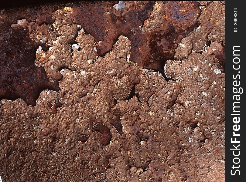 A close up of rust and deteriorating paint. A close up of rust and deteriorating paint