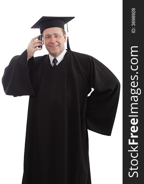 Education background: serious man in a academic gown. Education background: serious man in a academic gown.