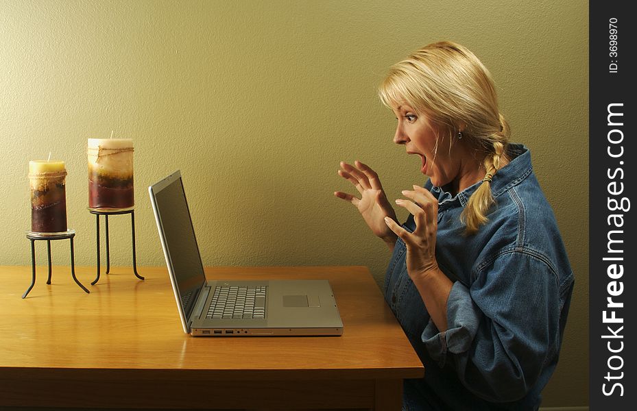 Woman Using Laptop Series