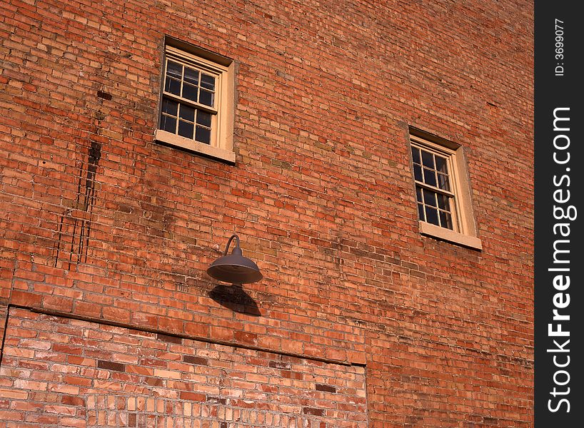 Some windows in an alley. Some windows in an alley