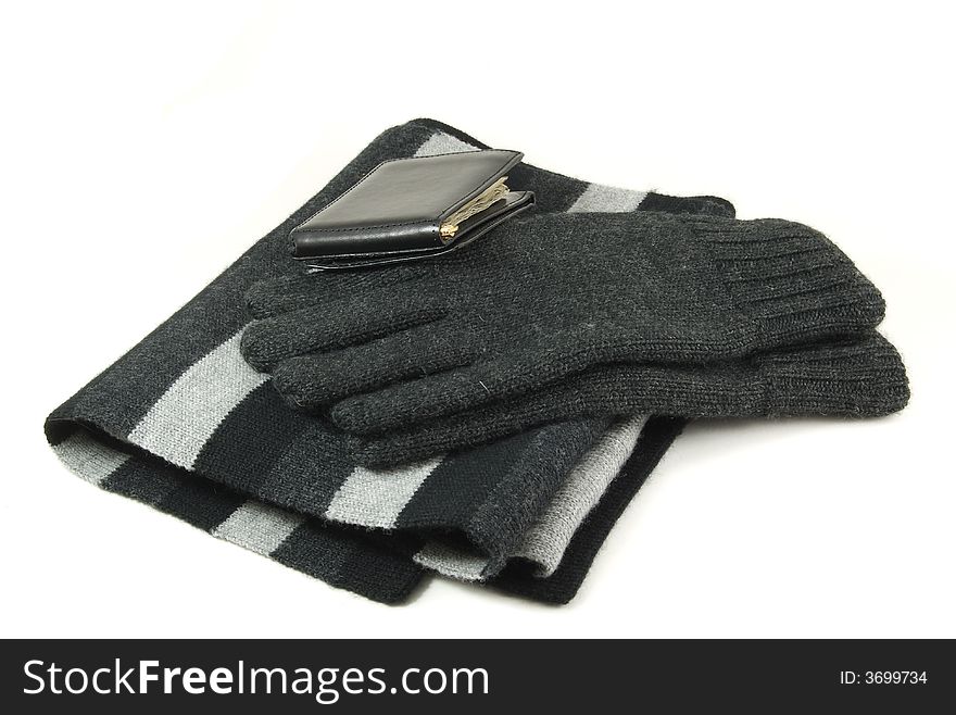 Scarf, Gloves and wallet