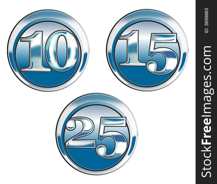 Vector art of a Chrome button number icon