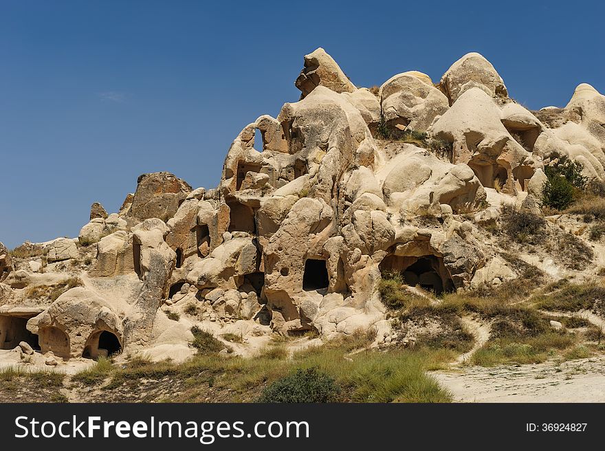 Strange looking rocks near Goreme,  Cappadocia, Turkey