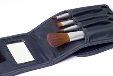 Four Beauty Brushes Royalty Free Stock Image Four Beauty Brushes Royalty Free Stock Image
