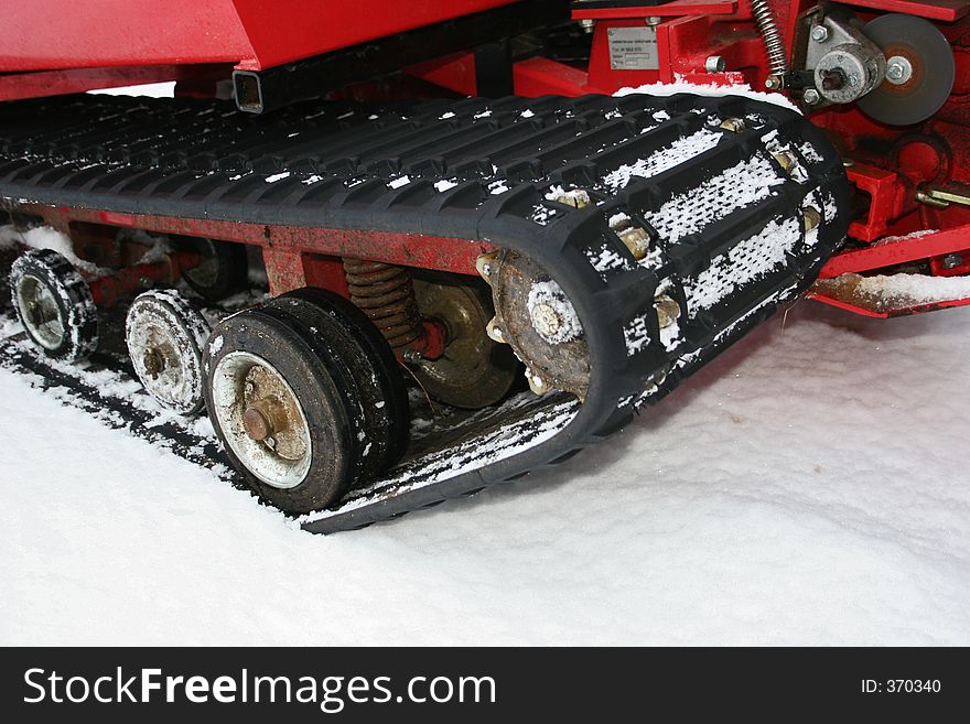 Close-up of snow vehicle