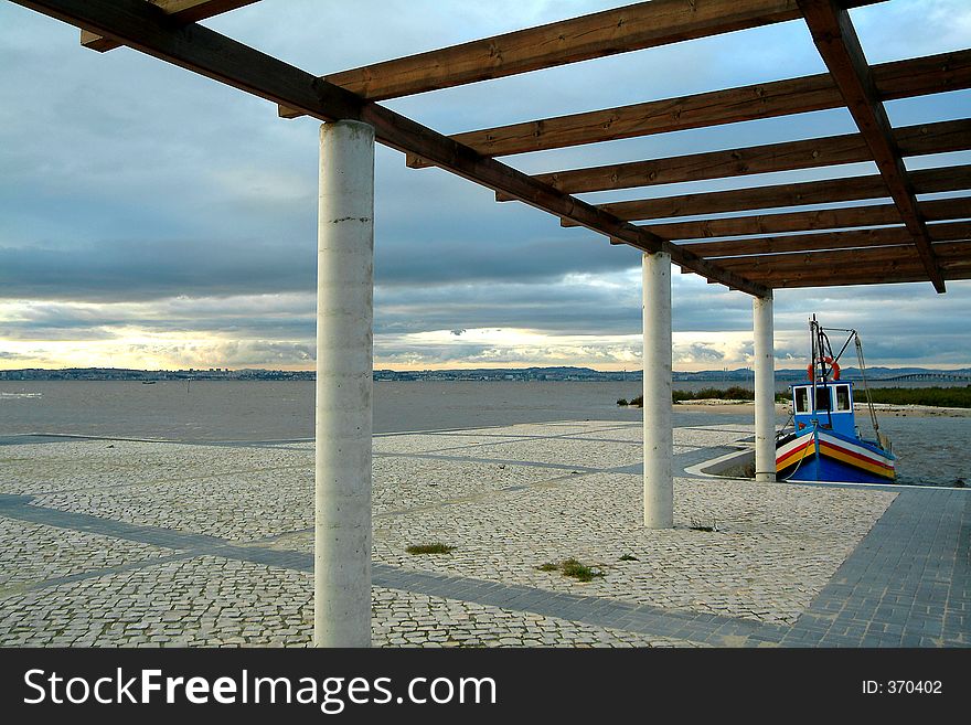 Boat in pier. Boat in pier