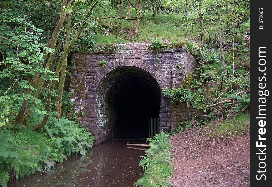 Tunnel at Talybont Reservoir, Talybont, Wales. Tunnel at Talybont Reservoir, Talybont, Wales