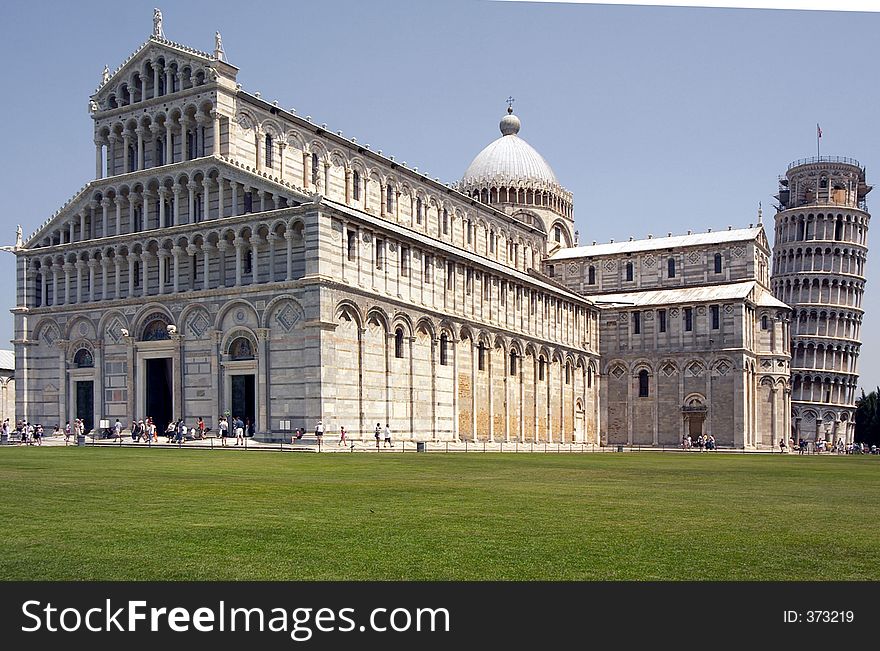 Leaning Tower of Pisa with Duomo, Pisa, Italy. Leaning Tower of Pisa with Duomo, Pisa, Italy