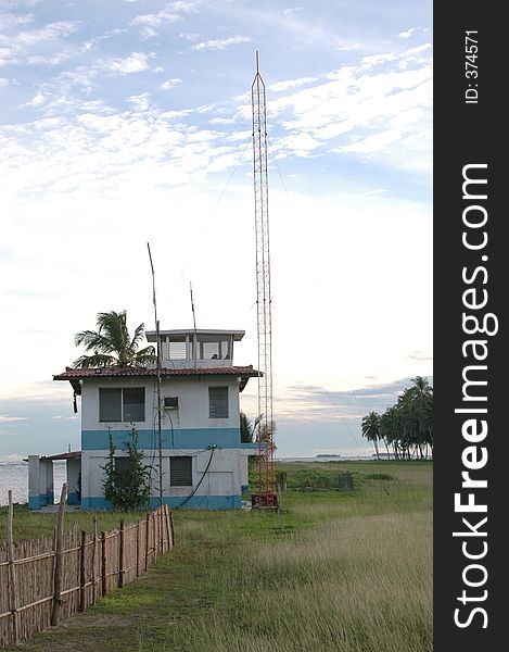 Local airport tower porvenir island panama caribbean sea rustic rural san blas islands. Local airport tower porvenir island panama caribbean sea rustic rural san blas islands