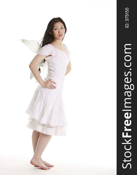 Pretty fairy in white. Pretty fairy in white