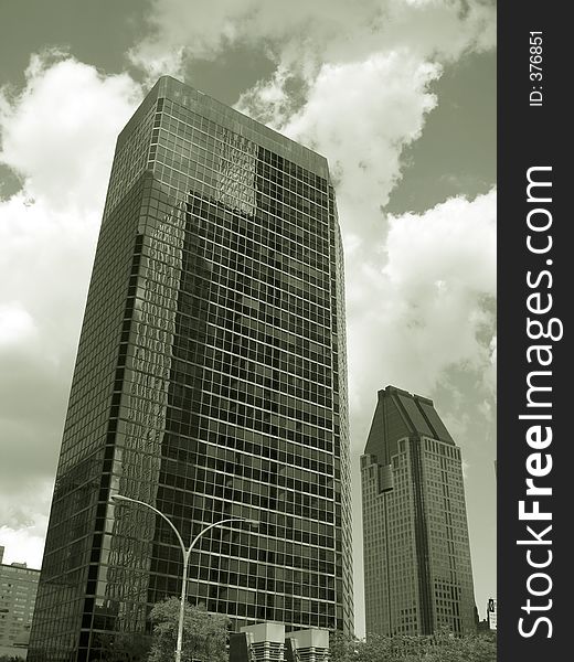 Sepia Buildings in Montreal, Canada