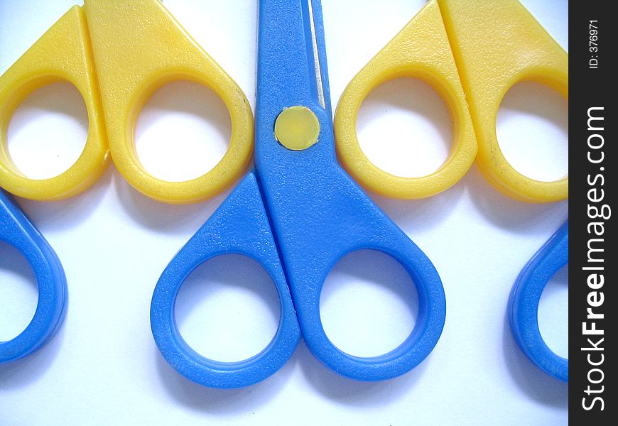 Blue & Yellow Scissors (Closeup)