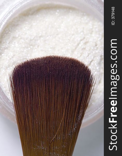 Cosmetics brush closeup