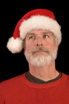 Pleasant Man In Santa Hat Stock Photography Pleasant Man In Santa Hat Stock Photography