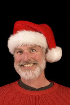 Pleasant Man In Santa Hat Royalty Free Stock Image Pleasant Man In Santa Hat Royalty Free Stock Image