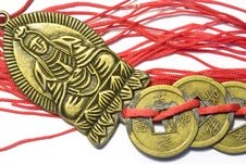 Chinese Buddha With Old Coins 2 Royalty Free Stock Photography