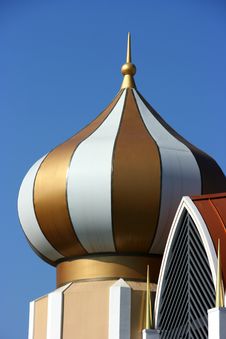 Modern Gold Dome With White Stripes Royalty Free Stock Photography Modern Gold Dome With White Stripes Royalty Free Stock Photography