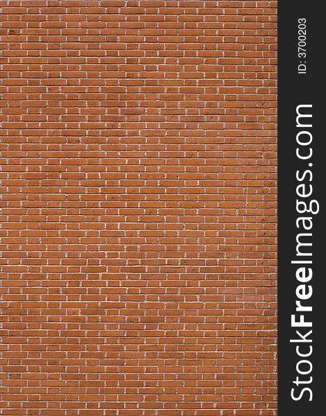 Vertical photo of wall made with red brick. Vertical photo of wall made with red brick