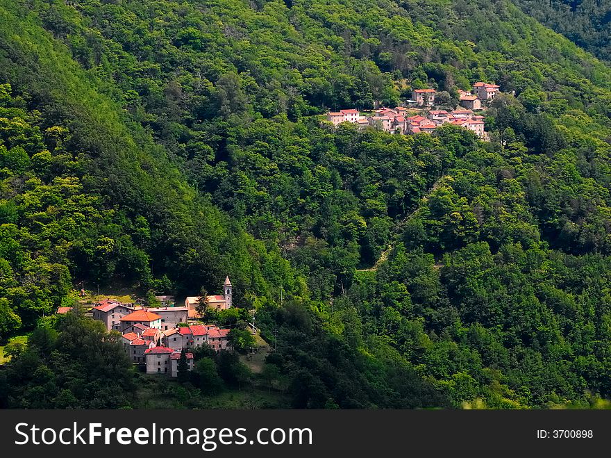 Italian villages in the mountains in the woods. Italian villages in the mountains in the woods