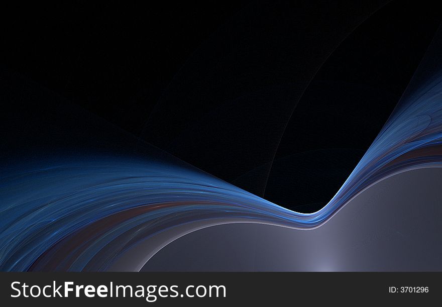 A colorful render of silky texture over black. A colorful render of silky texture over black