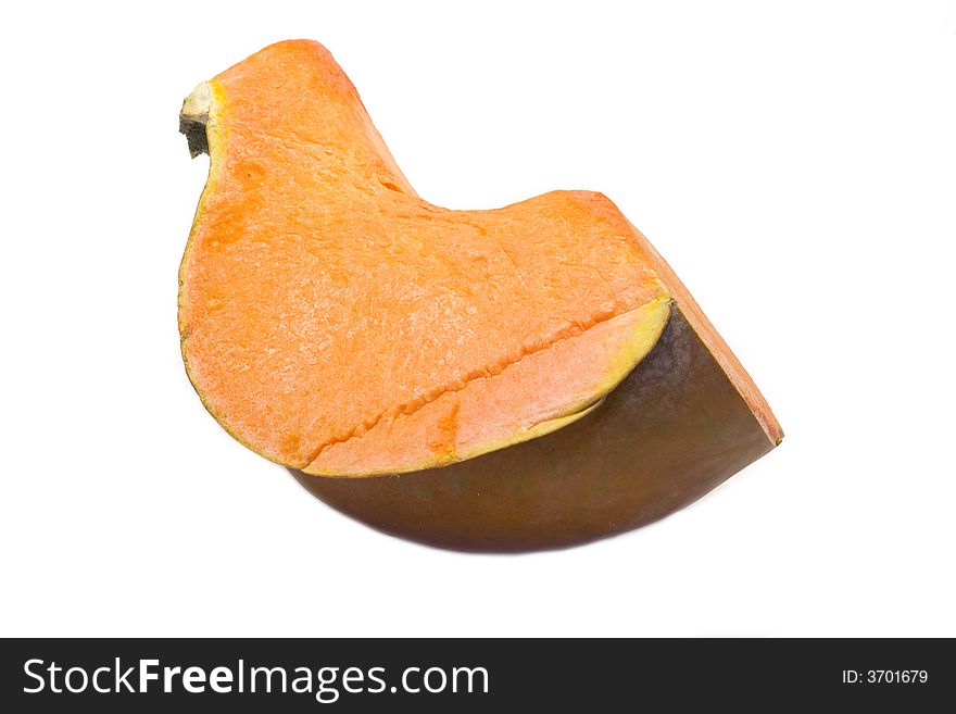 Pumpkin slice isolated with white background