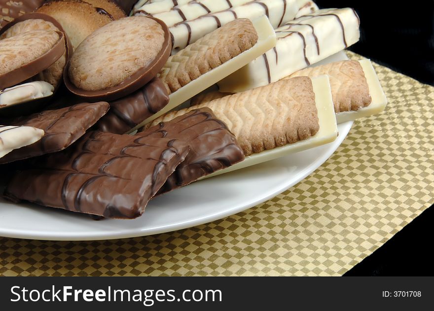 Assorted Cookies On A Plate