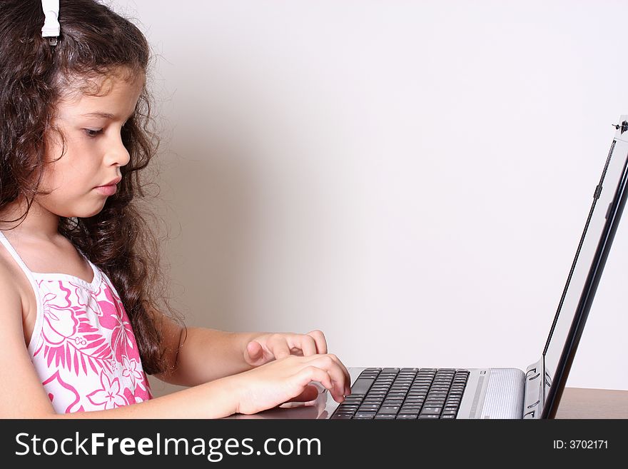 Girl and computer