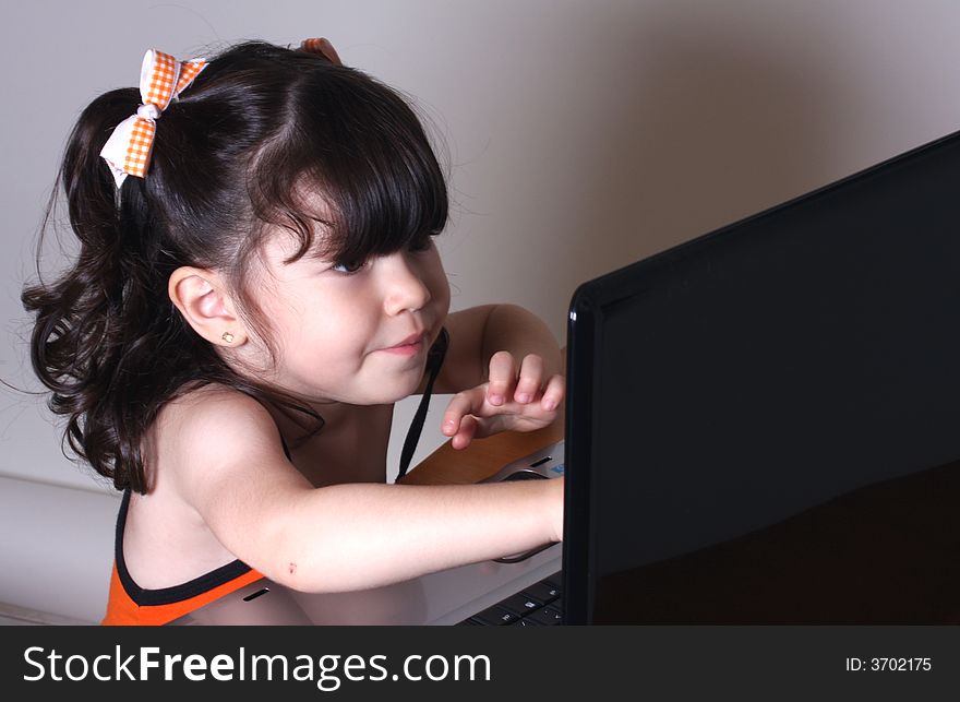 Girl and computer