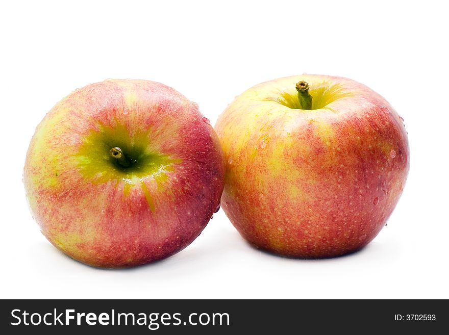 Close-up of two fresh orange apples. Close-up of two fresh orange apples
