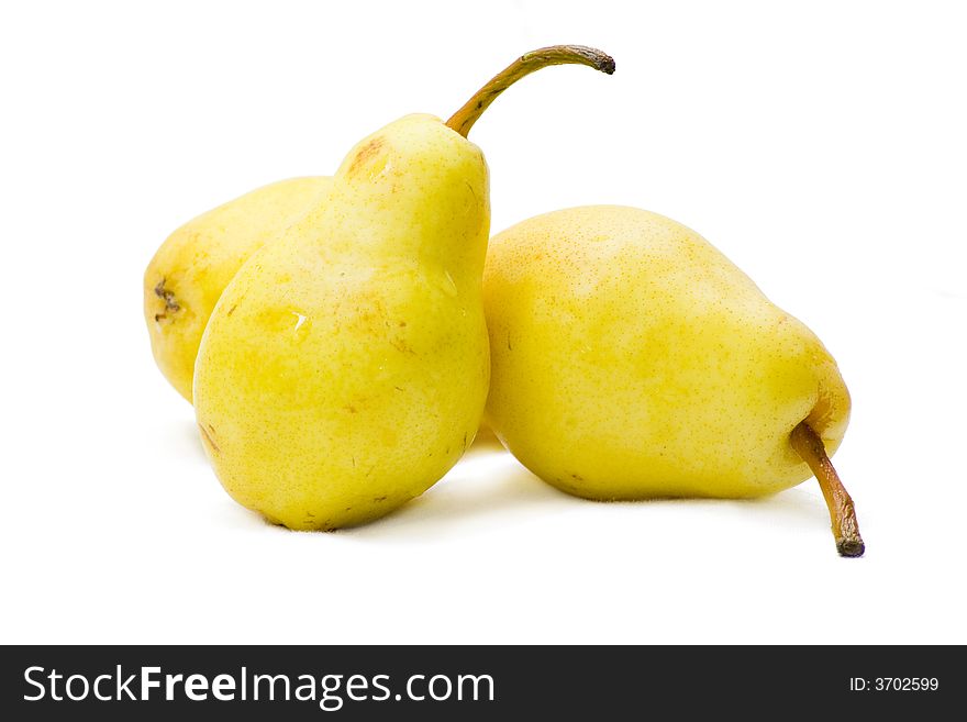 Close-up of fresh yellow pears