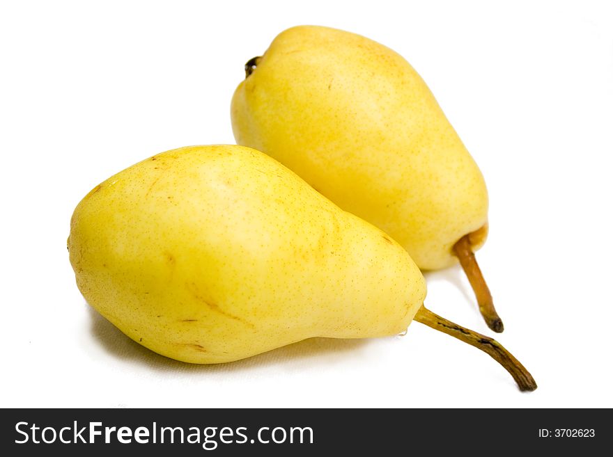 Close-up of fresh yellow pears