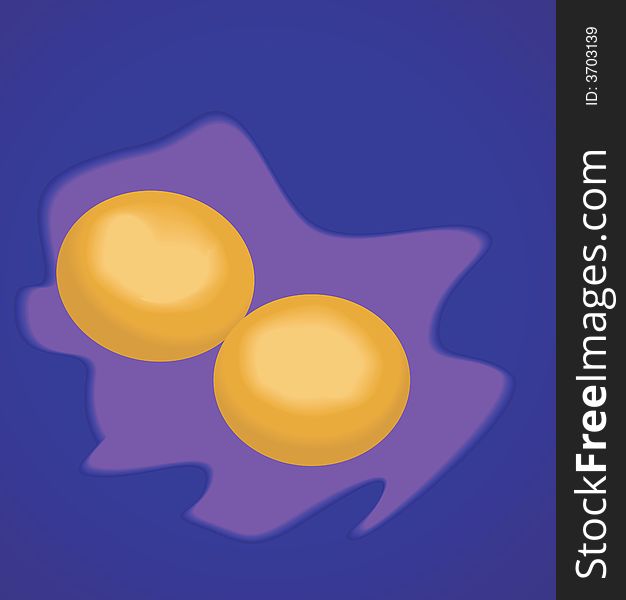 Two eggs on blue background. Two eggs on blue background