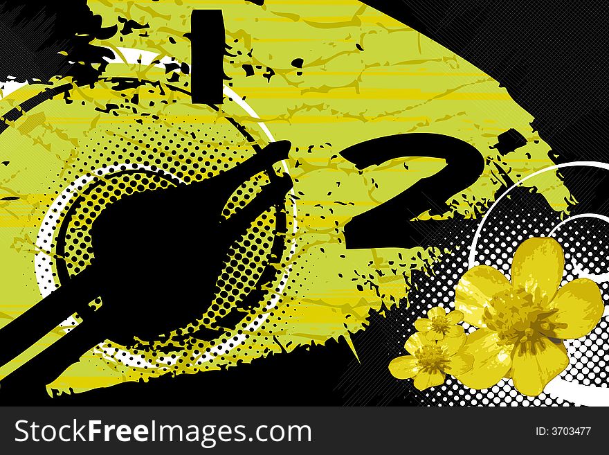 Abstract vector illustration yellow flowers. Abstract vector illustration yellow flowers