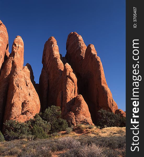 Sandstone pillars at Arches National Park