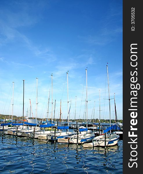 Yachts in a harbor in Germany
